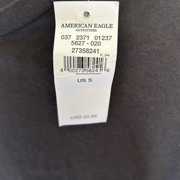 American Eagle sequin sleeve grey t-shirt. Sz small. Partially sheer. - Picture 5 of 10